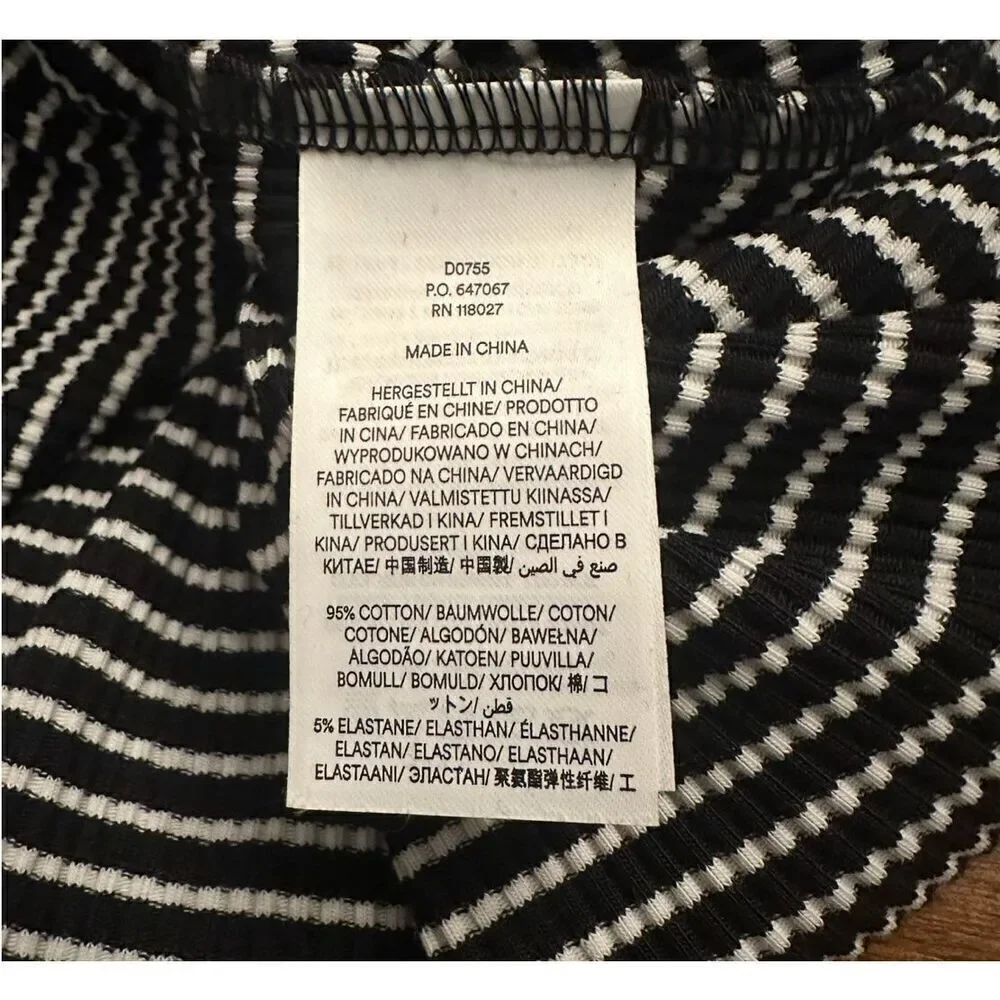 New! Boden Black and White Striped Knit Dress Sz 6P